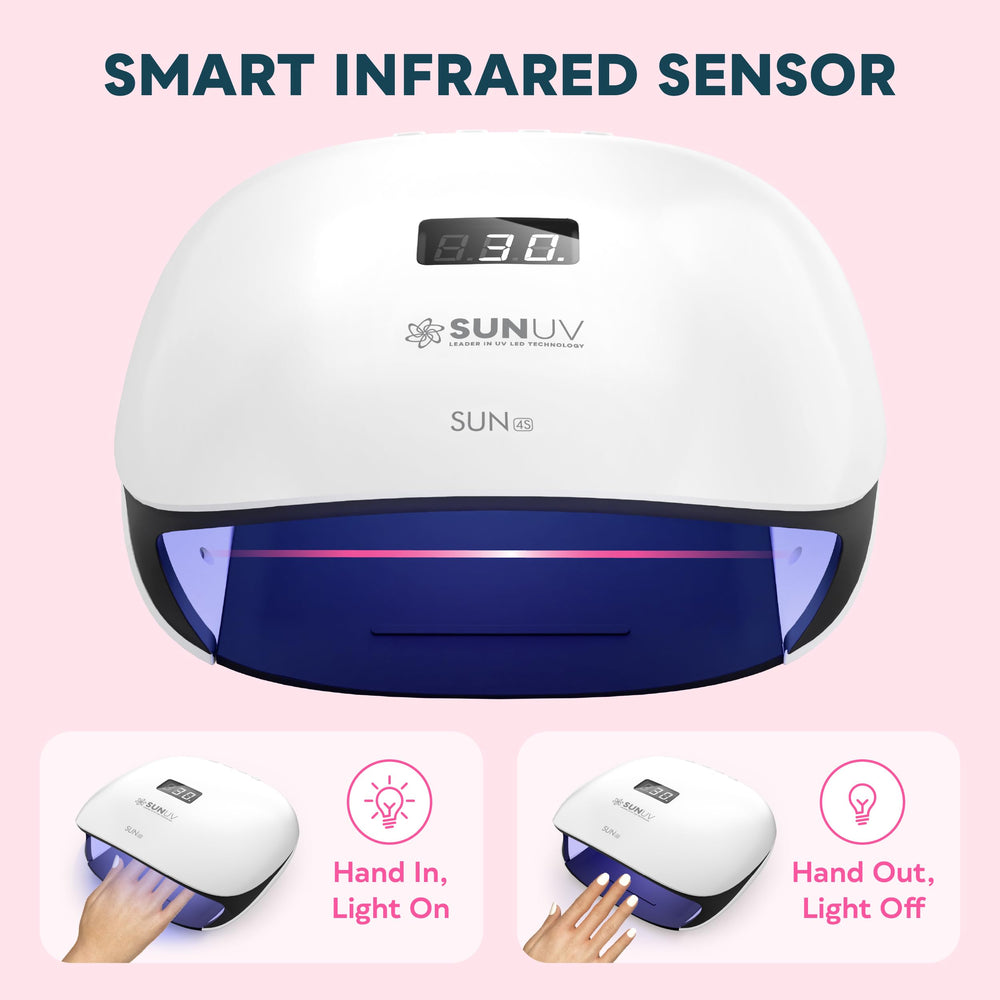 SunUV SUN4S versatility with base coats, color gels, and top coats.