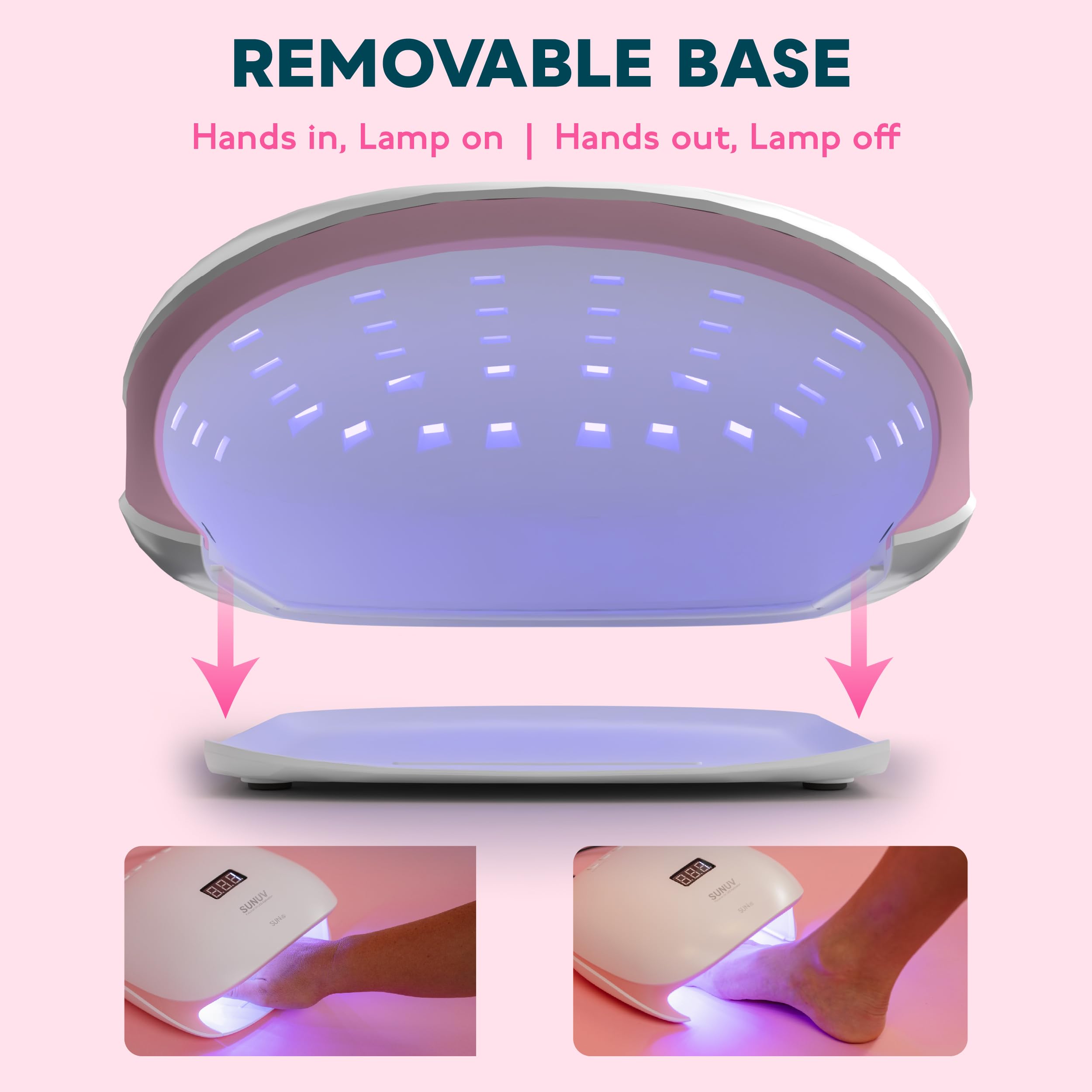 SUNUV SUN4S Pink high-quality UV-LED bulbs provide steady illumination