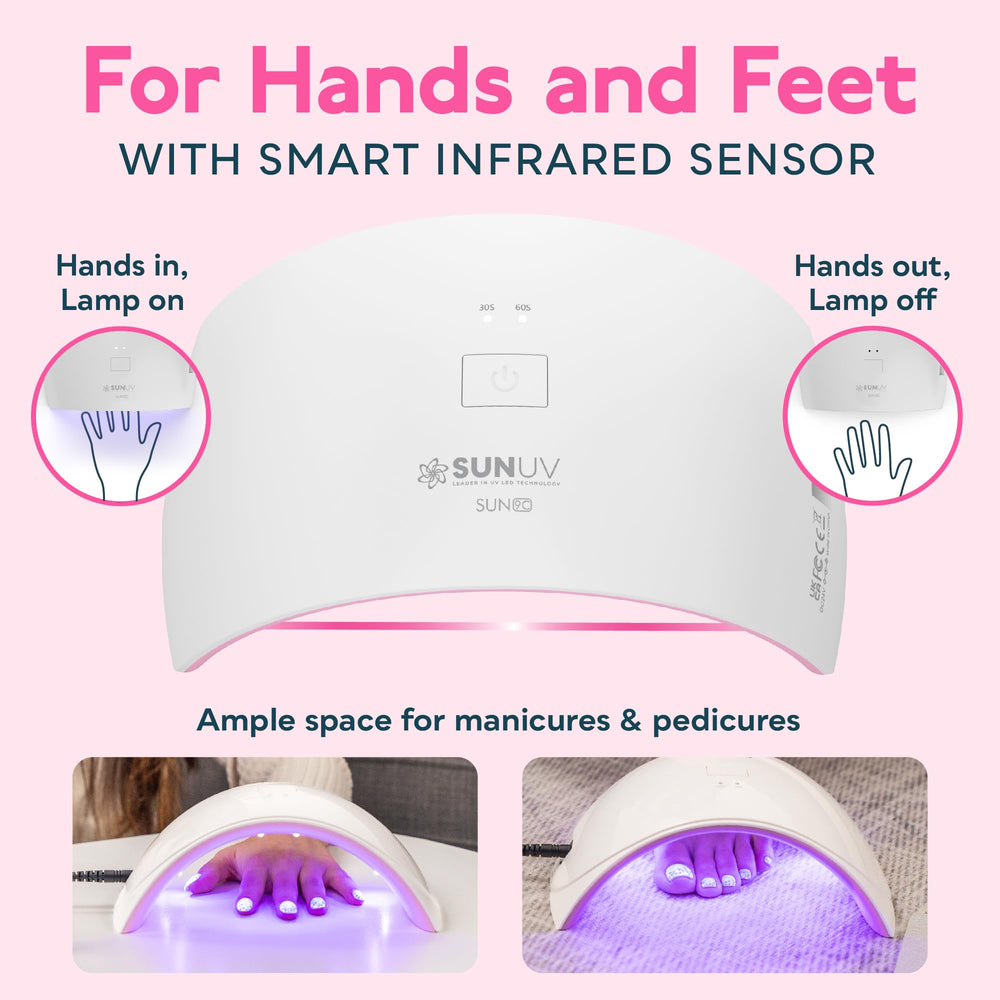 SUNUV SUN9C eye safe design protects eyes and skin during curing.