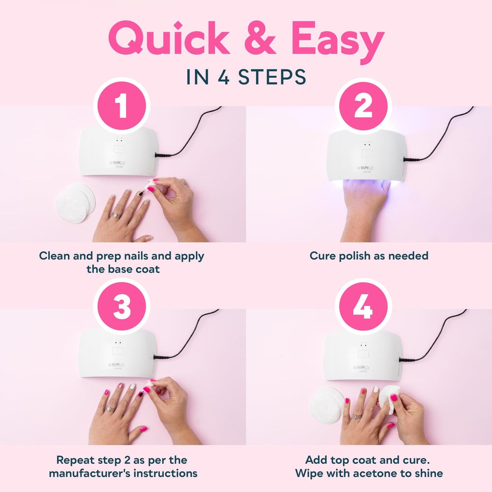 SUNUV SUN9C gel-polish compatibility for base/top coats and gels.