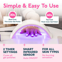 SUNUV SUN9C nail lamp front view ready for at home use.