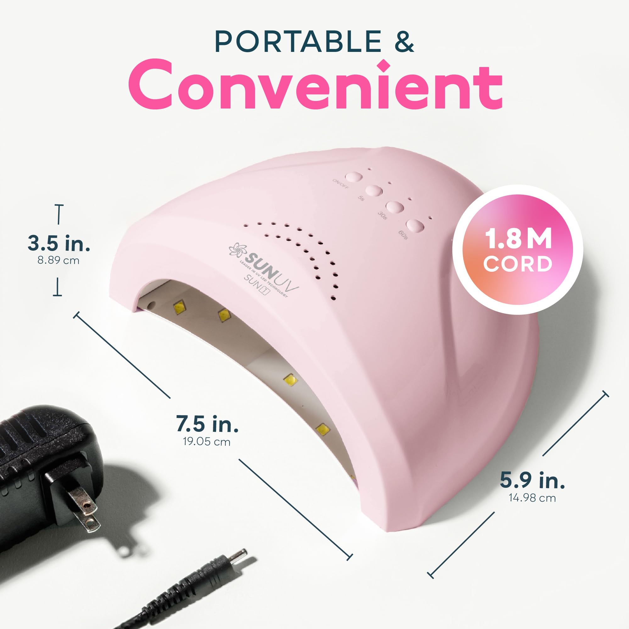 SUNUV SUNone Pink three timer settings for flexible curing times.