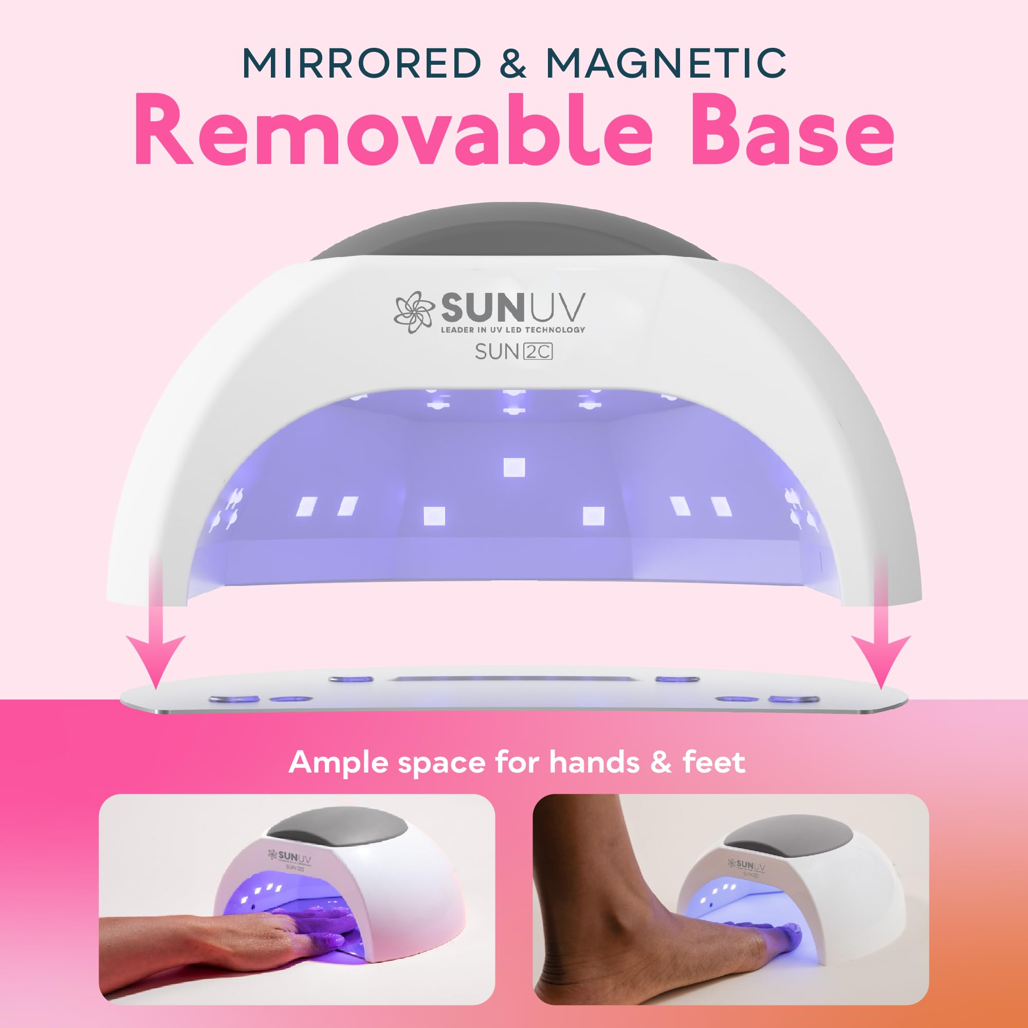 SUNUV UV LED nail lamp auto sensor for hands-free operation.