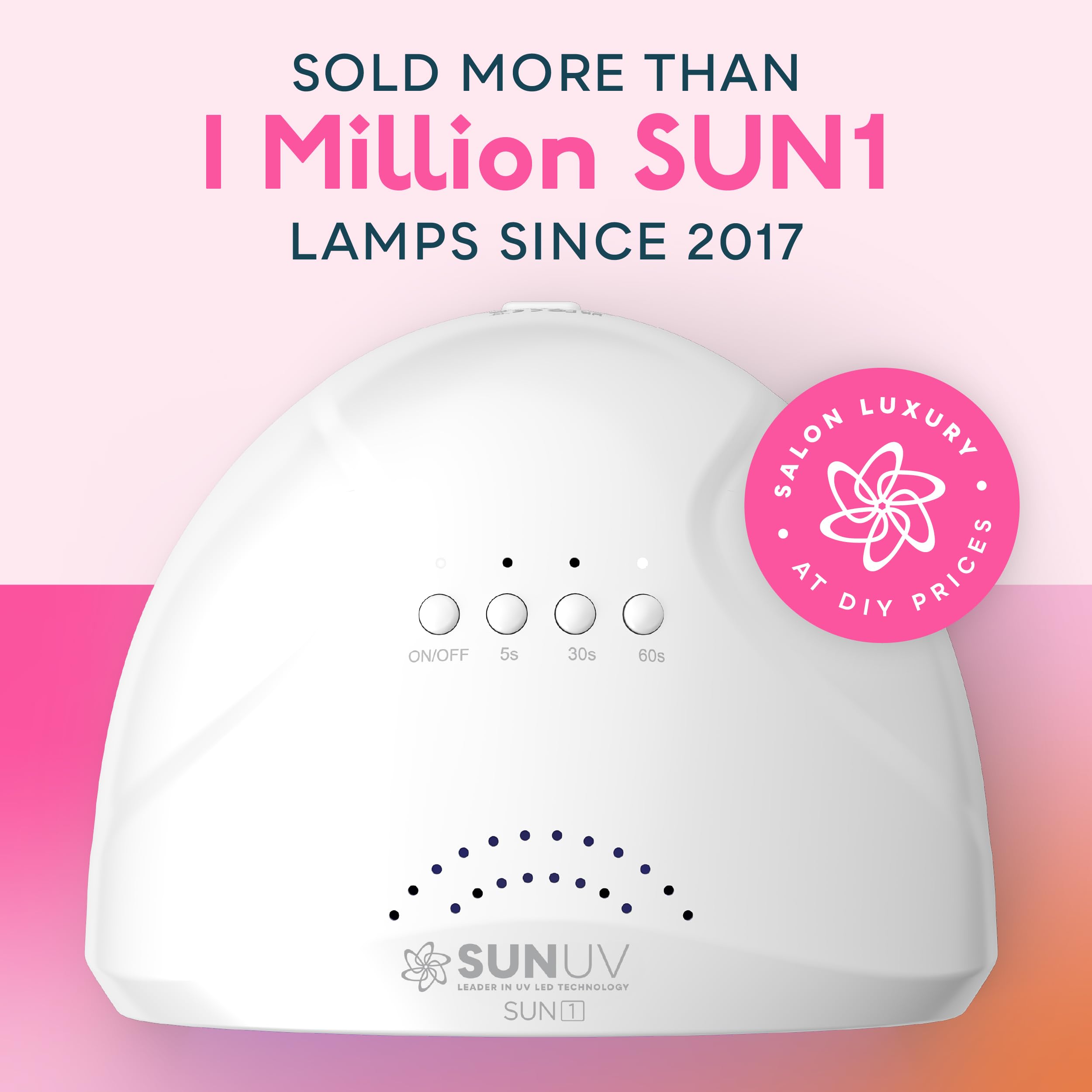 SUNUV UV LED nail lamp side view showing slim profile for easy setup