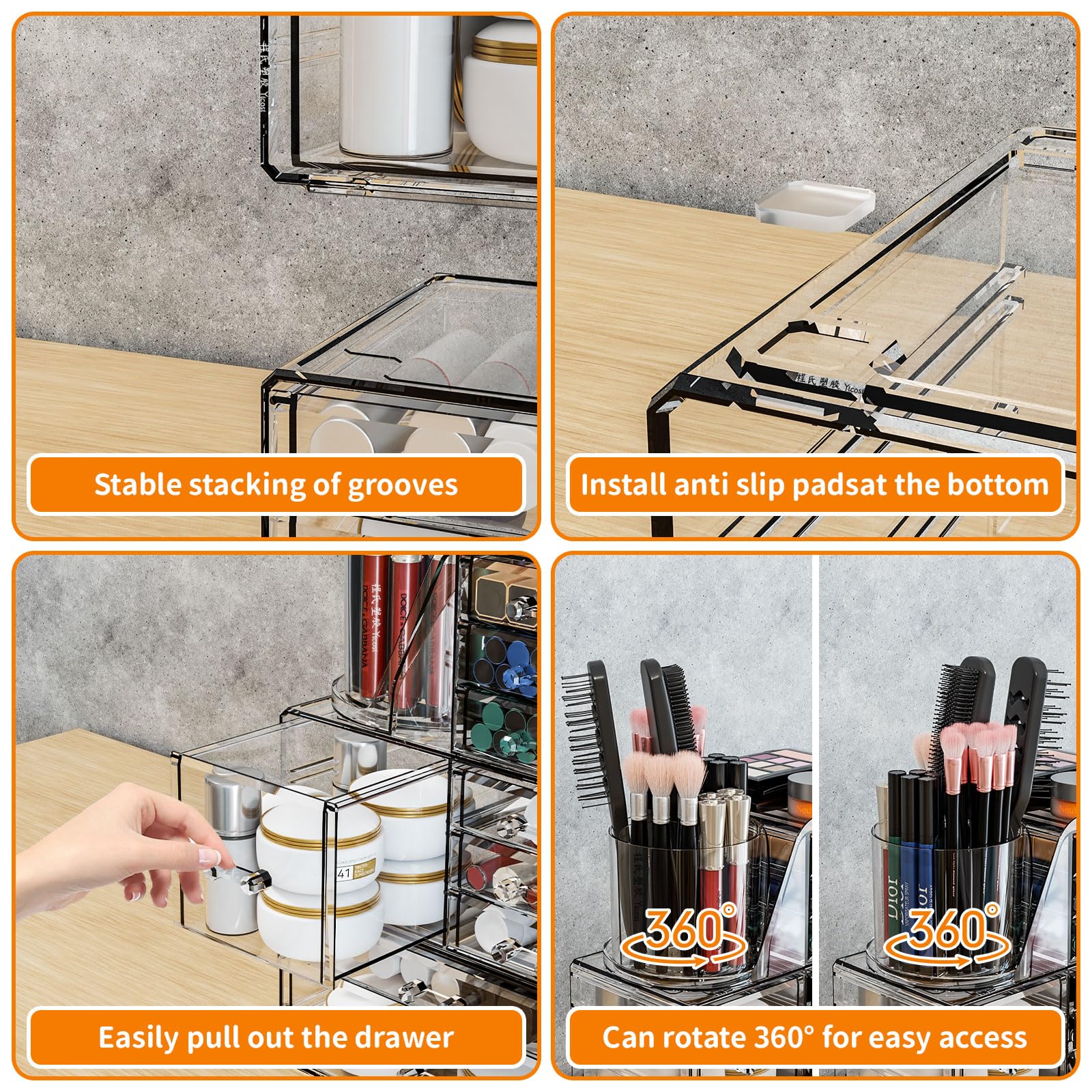 SuoXing countertop dresser setup fits on vanity and keeps products tidy