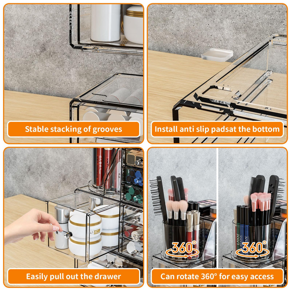 SuoXing countertop dresser setup fits on vanity and keeps products tidy