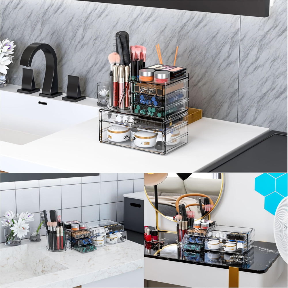 SuoXing hair accessory storage integrated with makeup organizer
