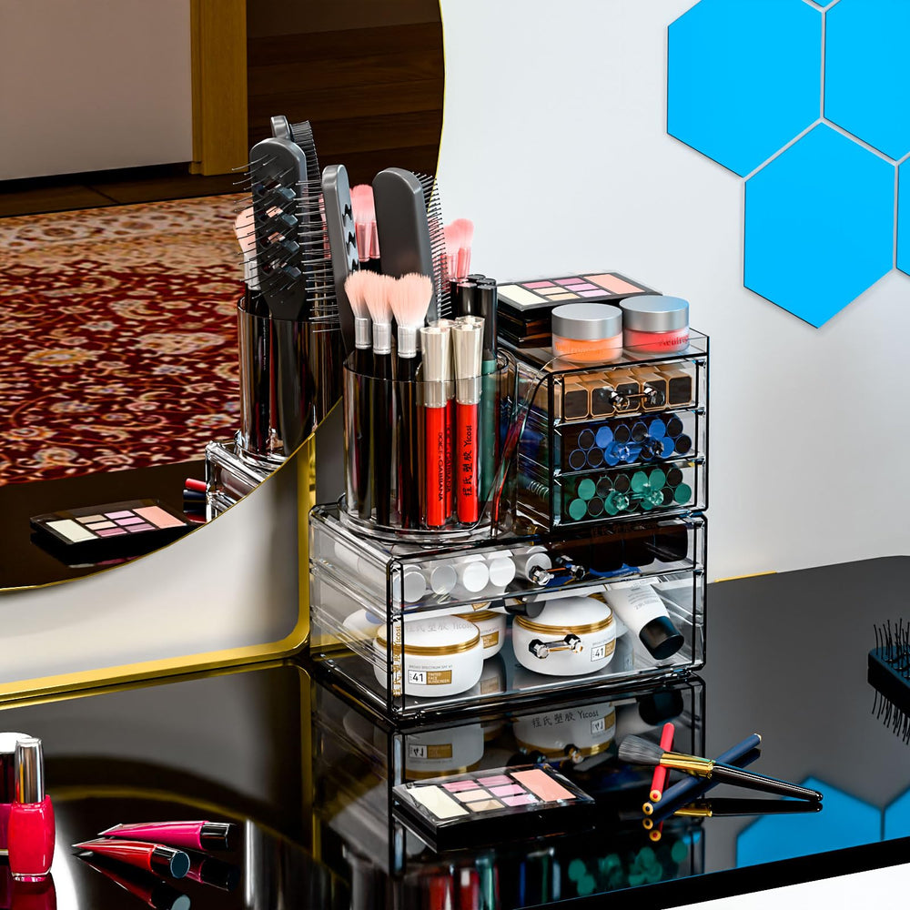 SuoXing stackable drawer system designed for skincare tubes and makeup palettes