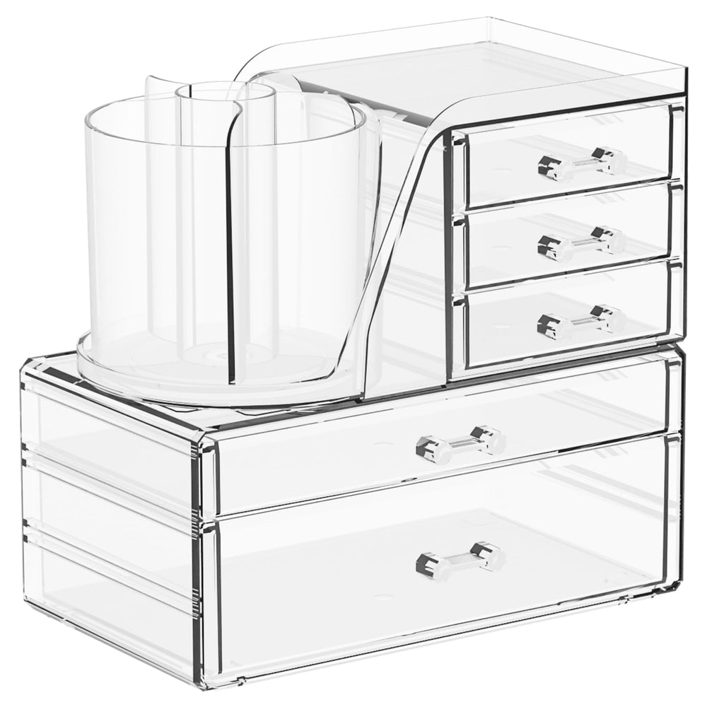SuoXing clear organizer top brush holder keeps daily brushes within reach