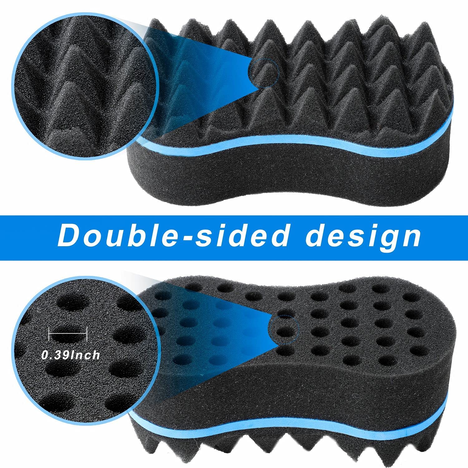 Supaze twist sponge hole side detail for textured curls.