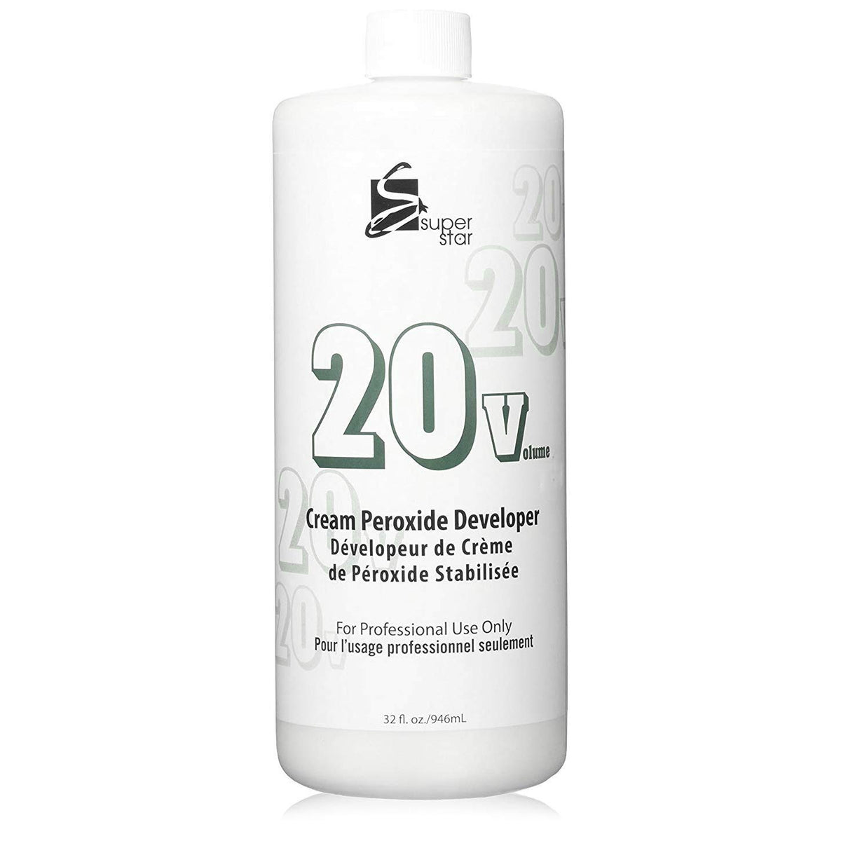 Super Star 20v creme developer bottle with gel-like consistency for controlled color processing