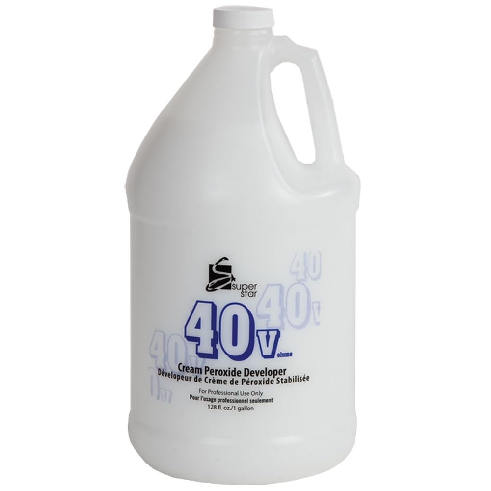 Super Star Stabilized Cream Peroxide 40v bottle for consistent lift.
