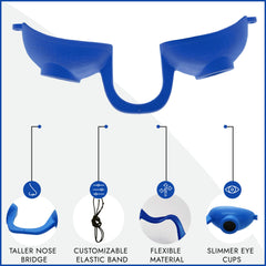 Super Sunnies Evo blue red light therapy glasses protect eyes during therapy sessions.