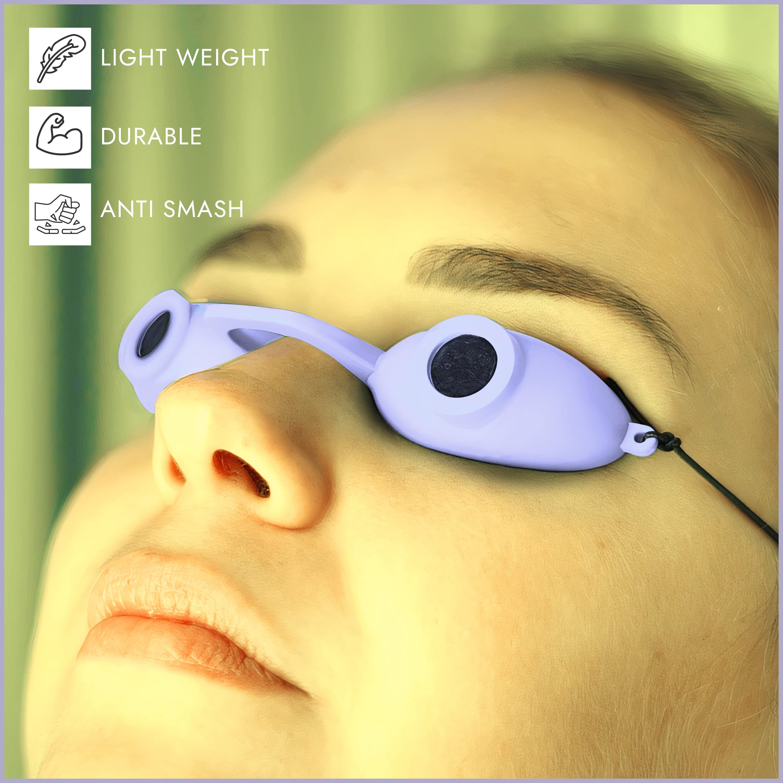 Clear storage case keeps goggles protected and ready.