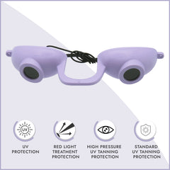 EVO Flex nose-bridge design reduces eye-area tan lines during sessions.