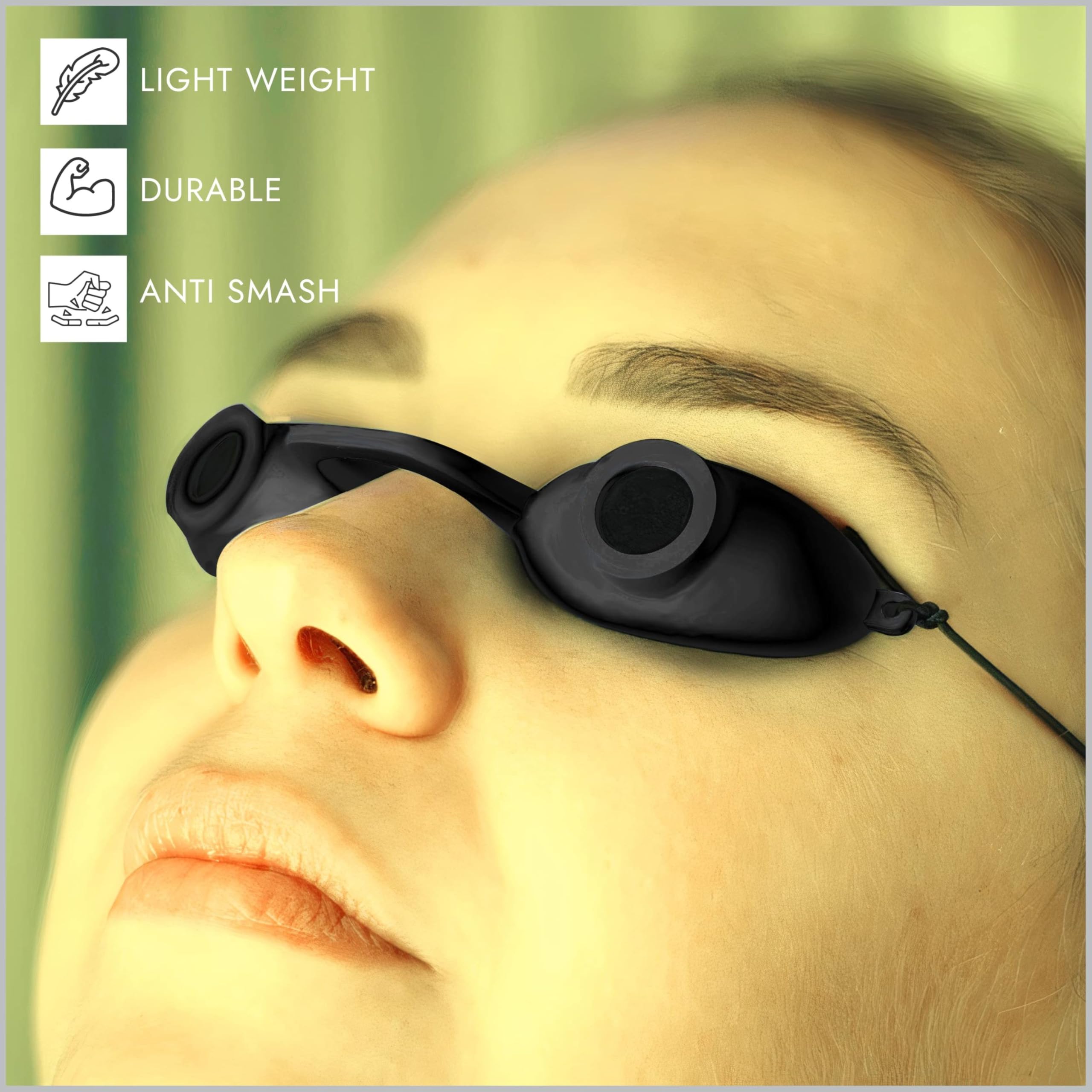 Super Sunnies EVO FLEX: protección para bronceado autoaplicado con protección ocular confiable.