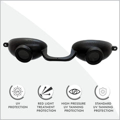 Super Sunnies EVO FLEX: protección para luz roja, uso cómodo durante sesiones terapéuticas.
