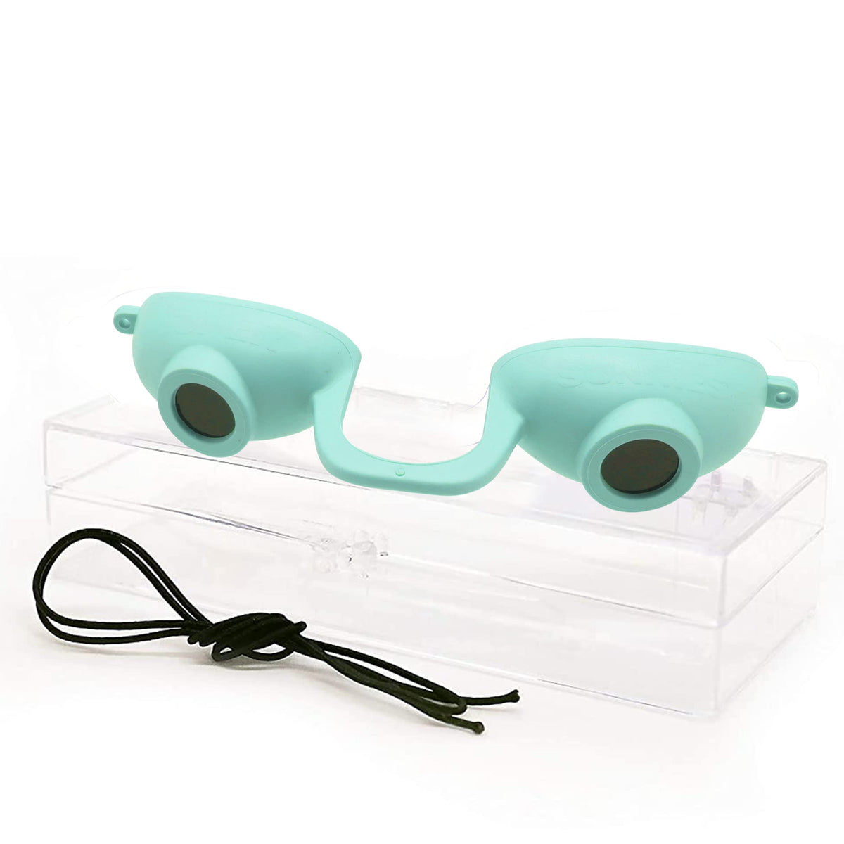 Super Sunnies EVO Flex Teal goggles front view for UV eye protection and comfort.