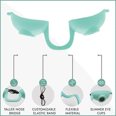 Super Sunnies EVO Flex Teal goggles feature taller nose bridge to minimize tan lines.