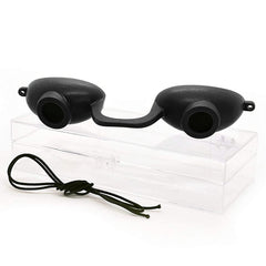 Super Sunnies EVO Flex UV eye protection goggles close-up for safe tanning