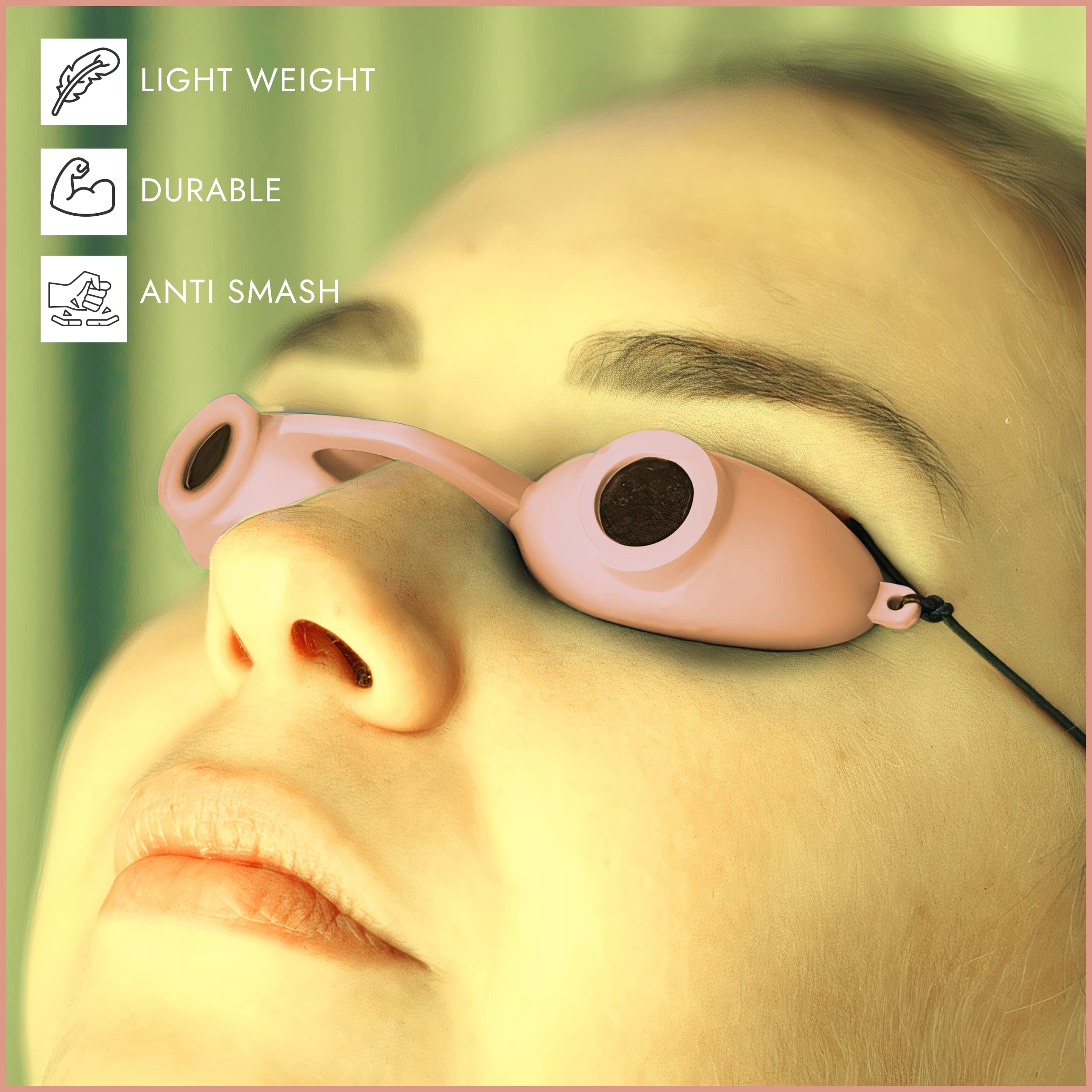 UV protection emphasis for eye safety during sun exposure.