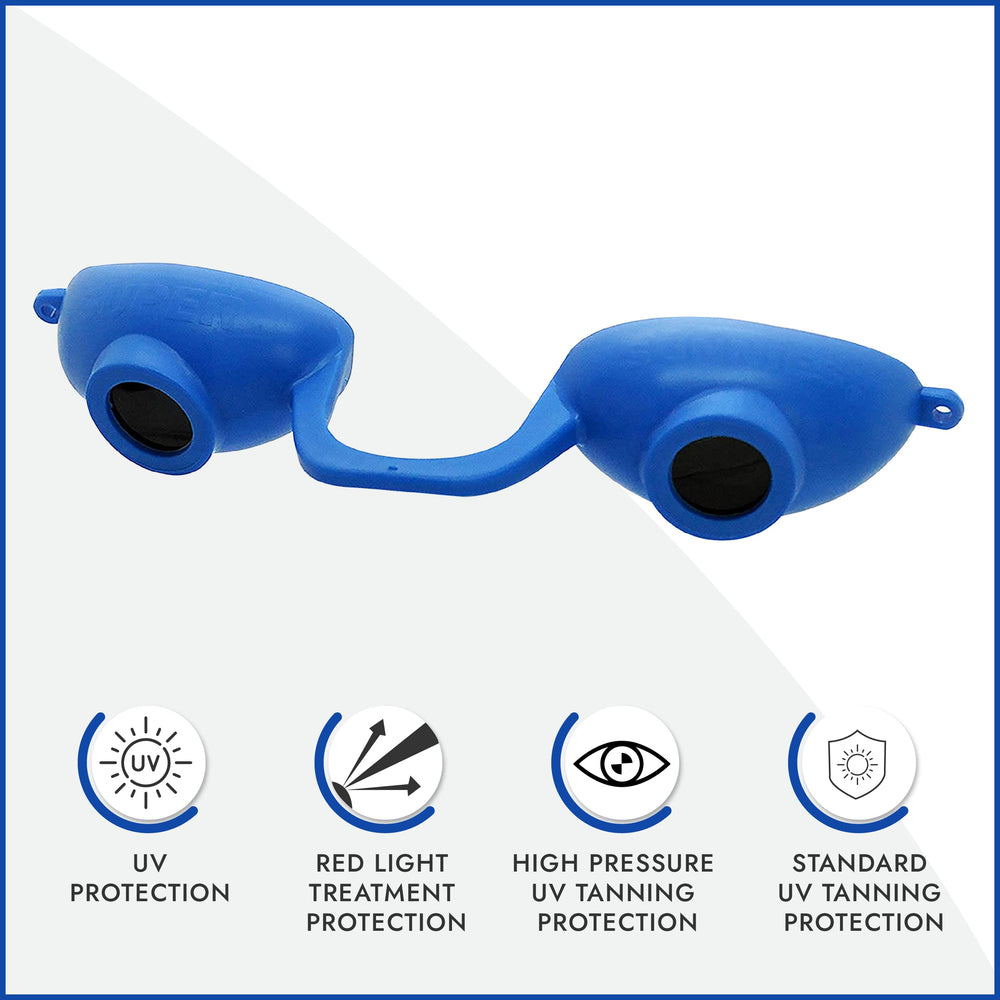Super Sunnies Evo salon goggles for tanning beds deliver a secure fit in busy booths.