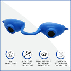 Super Sunnies Evo salon goggles for tanning beds deliver a secure fit in busy booths.
