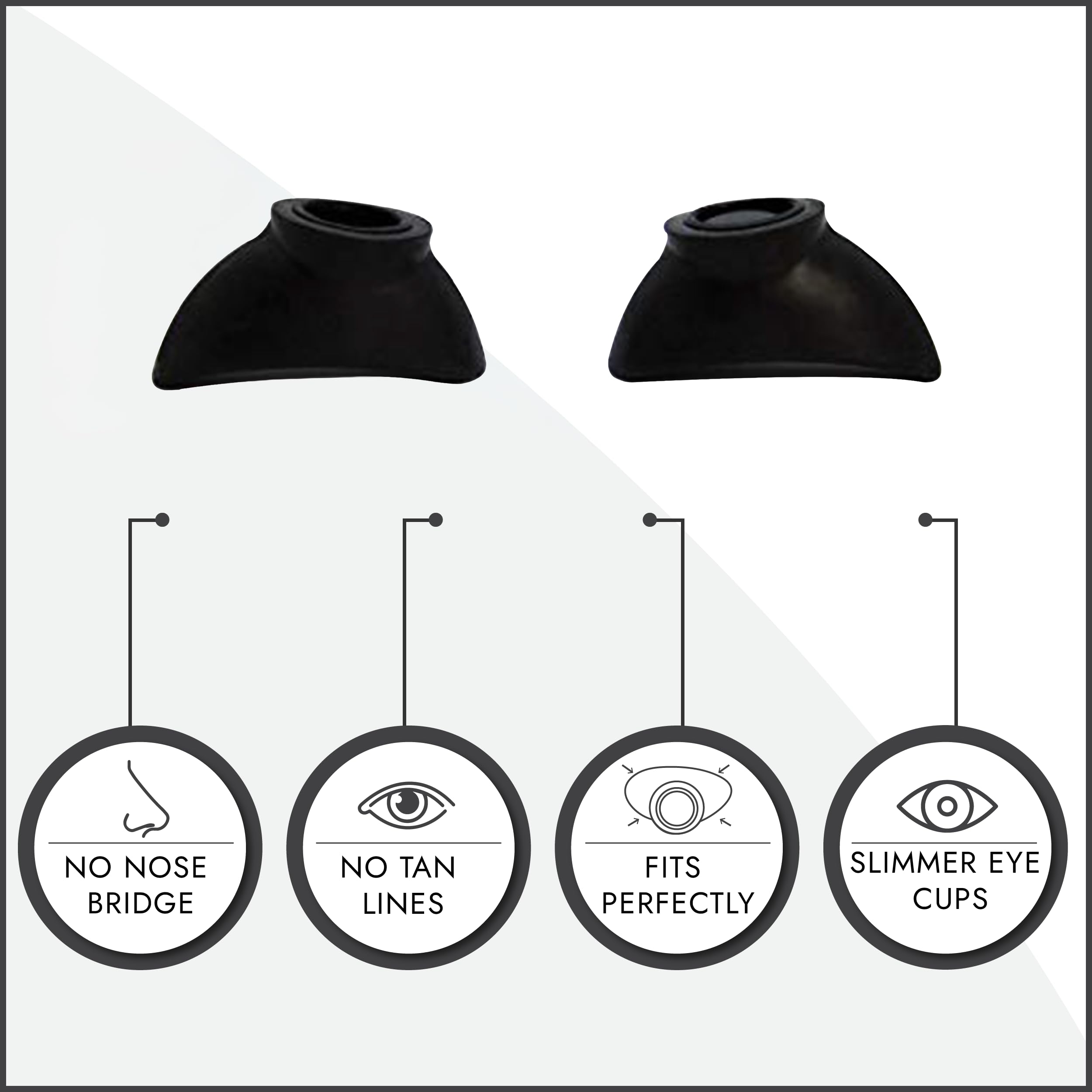 Super Sunnies soft flexible cups conform to contours with minimal tan lines.
