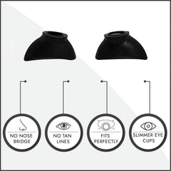 Super Sunnies soft flexible cups conform to contours with minimal tan lines.
