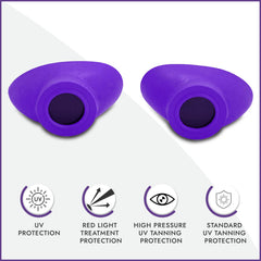 Super Sunnies Slim Flex UV eyeshield side view showing strapless comfort