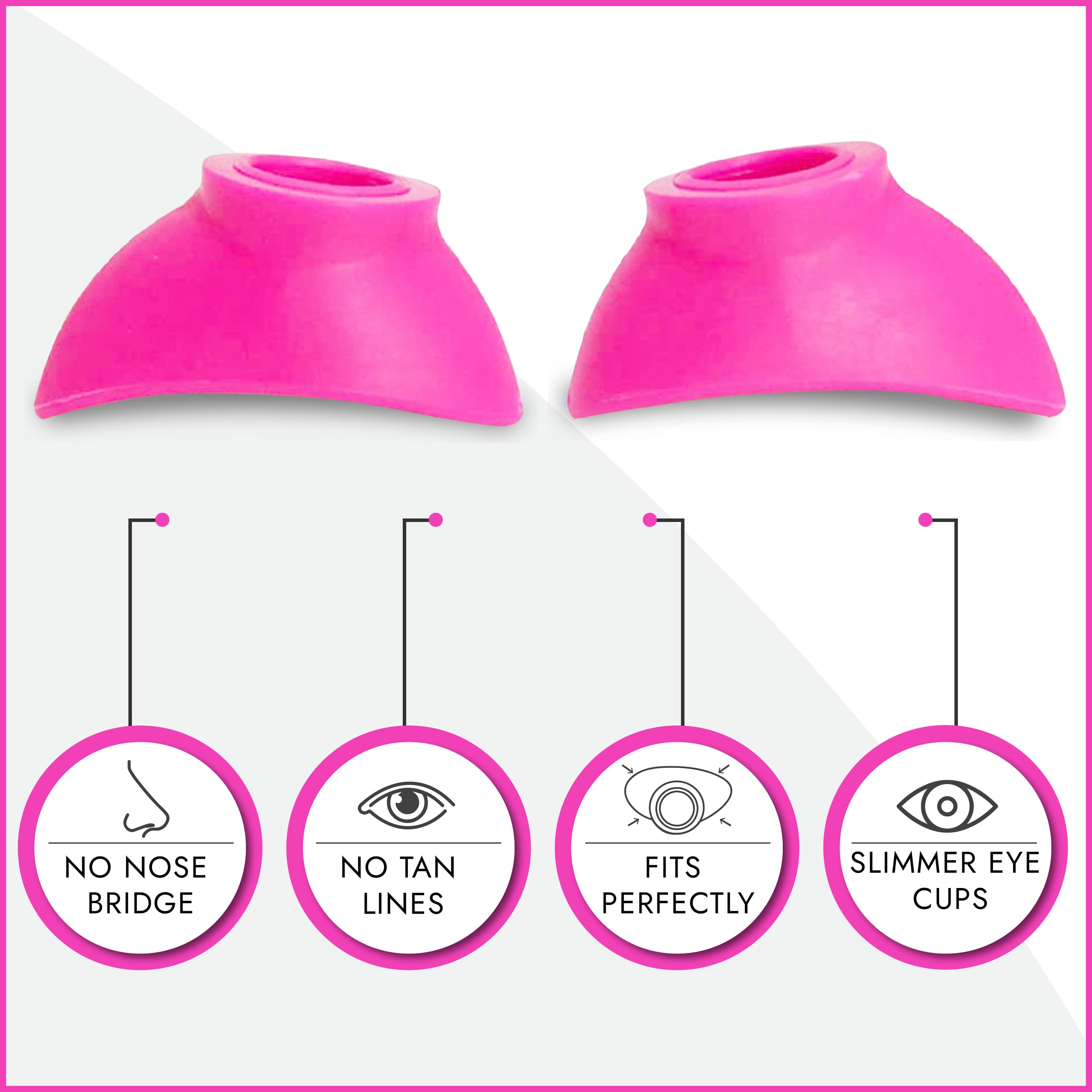 Super Sunnies strapless eyeshields deliver slim, comfortable coverage.
