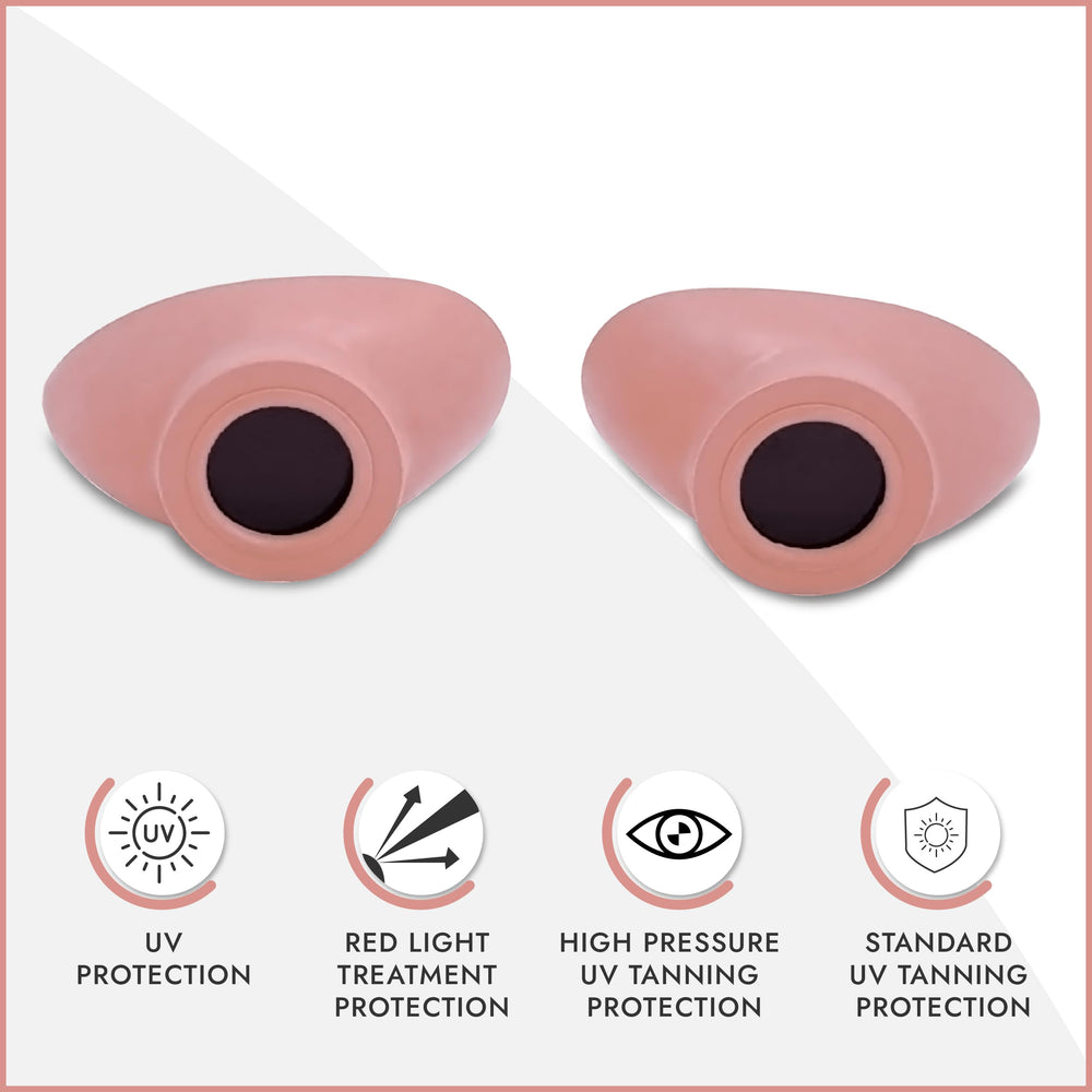 Super Sunnies tanning bed goggles Peach provide light protection for safe sunbed sessions.