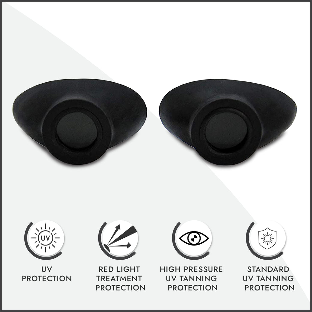 Super Sunnies tanning bed goggles protect eyes during UV exposure.