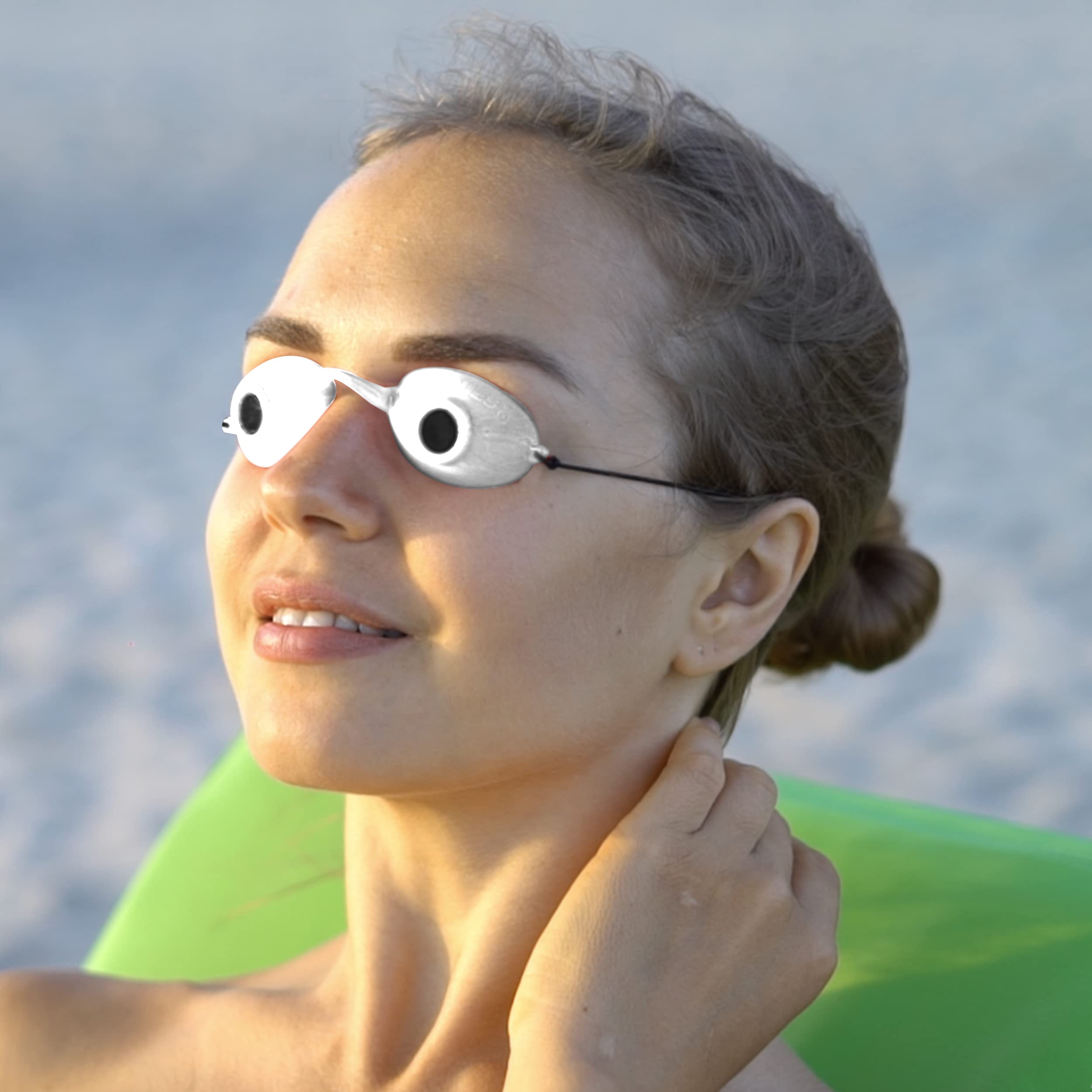 Uso en cabinas de bronceado con Super Sunnies visión clara y protección