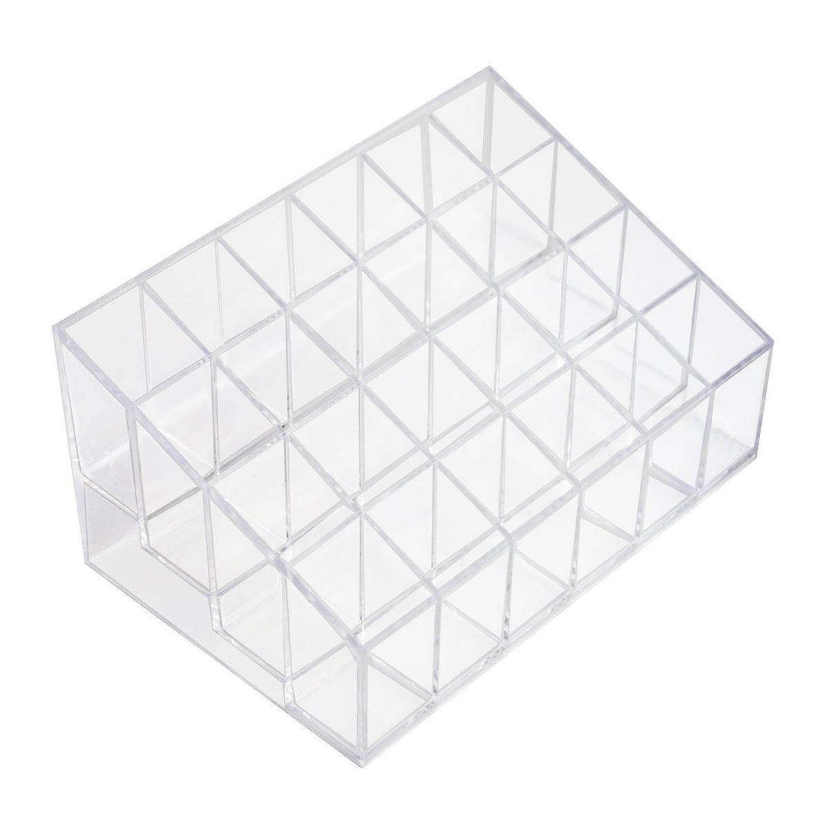 Super Z Outlet transparent organizer with lipstick compartments for tidy daily makeup.