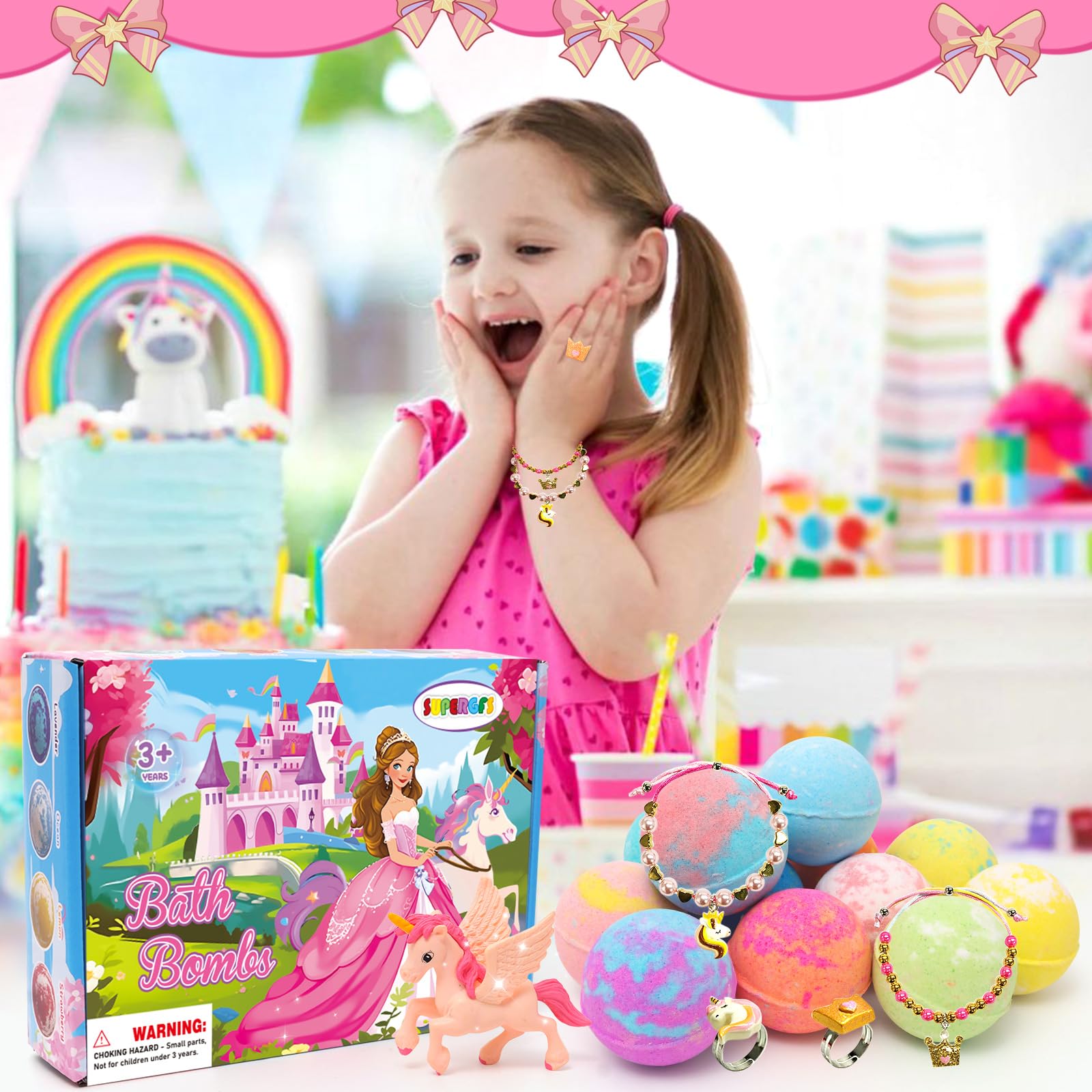SUPERGFS unicorn toy inside adds magic to bath play