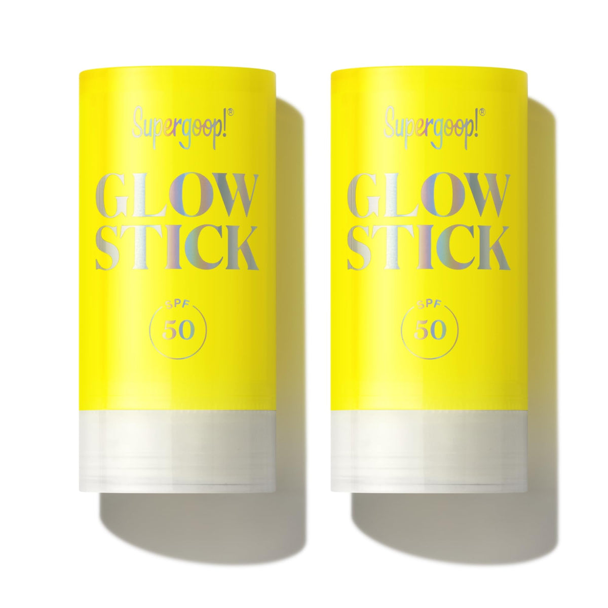Supergoop Glow Stick packaging shown for on-the-go SPF protection