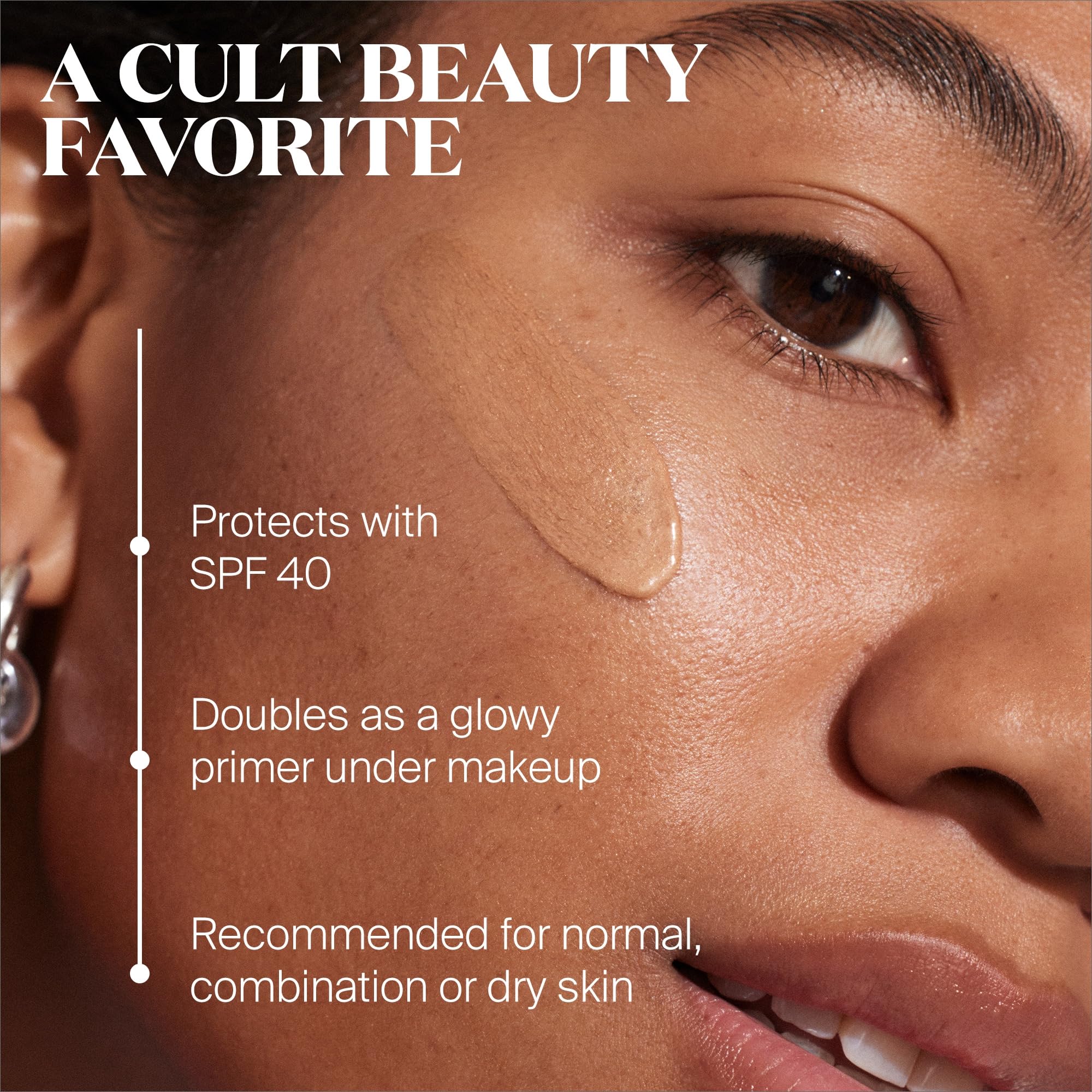 Glowscreen Golden Hour swirl on skin demonstrates dewy coverage and even tone.