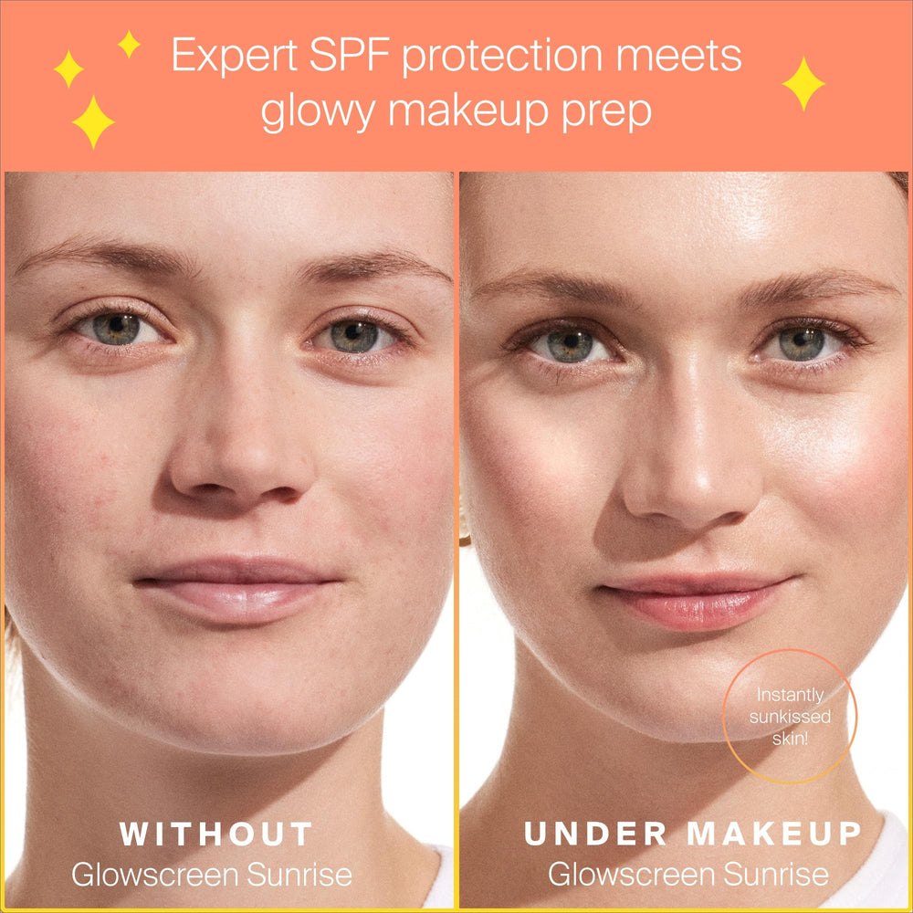 Supergoop Glowscreen Sunrise texture delivering hydrating dewy glow