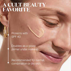 Supergoop Glowscreen Sunrise swirls for radiant, dewy base on skin