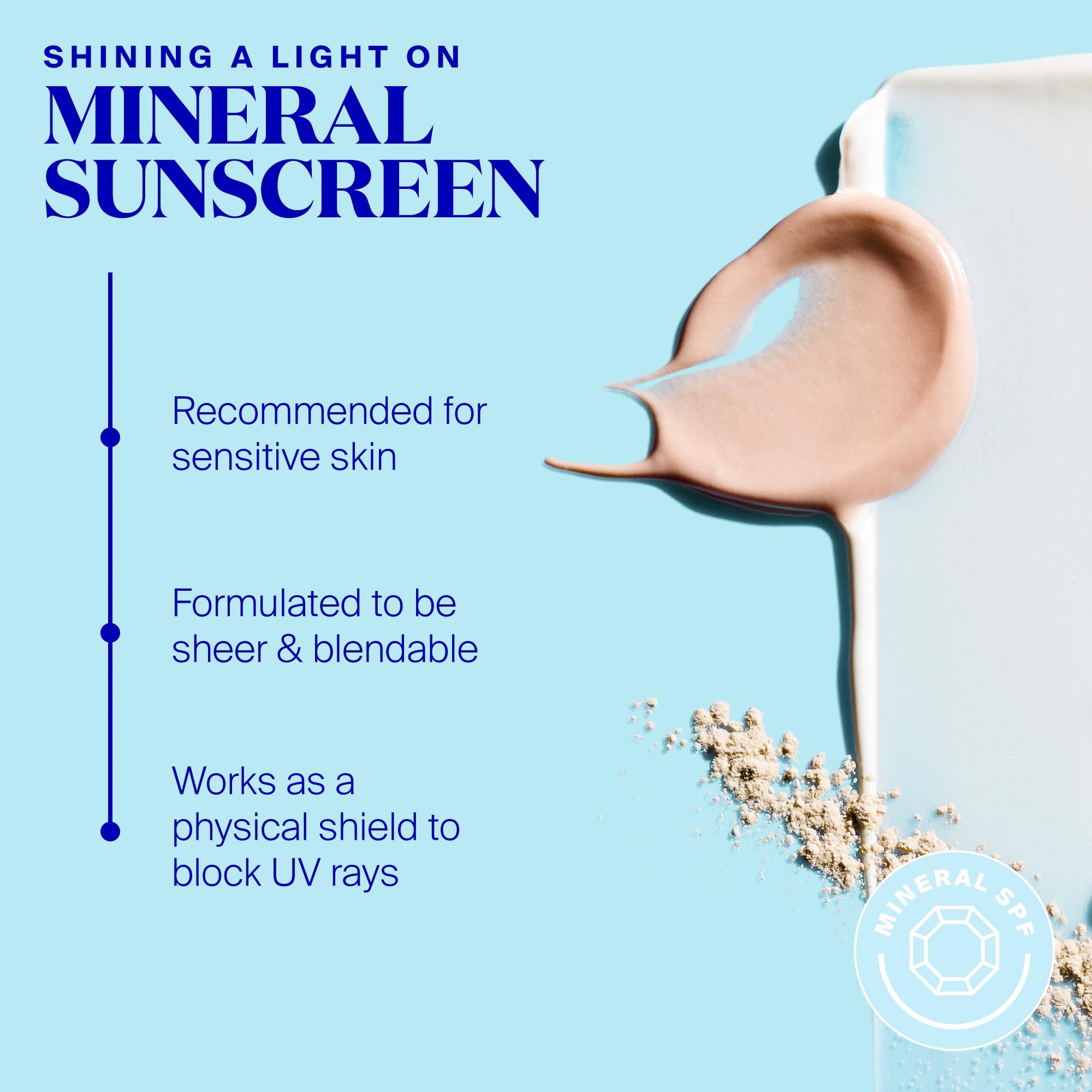 Close-up of pore-minimizing effect on skin with Mattescreen.