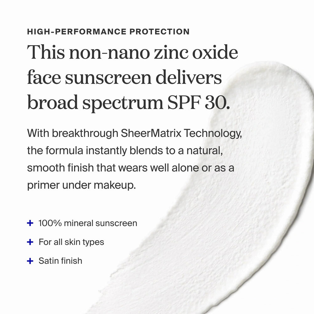 Supergoop! Mineral Sheerscreen texture swatch reveals a natural satin finish ready for blending.