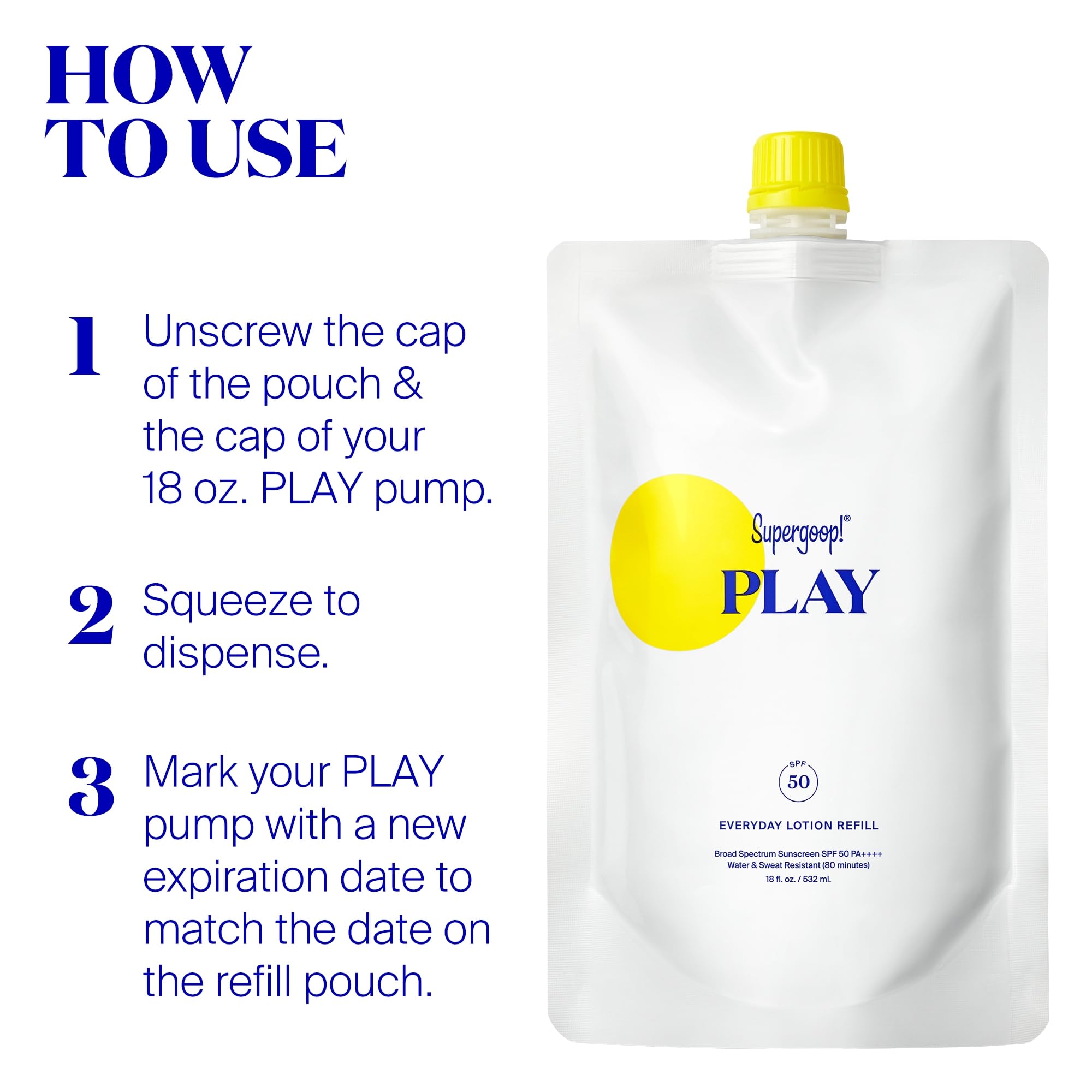 Supergoop! PLAY Everyday Lotion SPF 50 applying on body for full-coverage protection