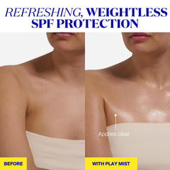 Vitamin C and antioxidants in Supergoop! PLAY body mist during outdoor activity