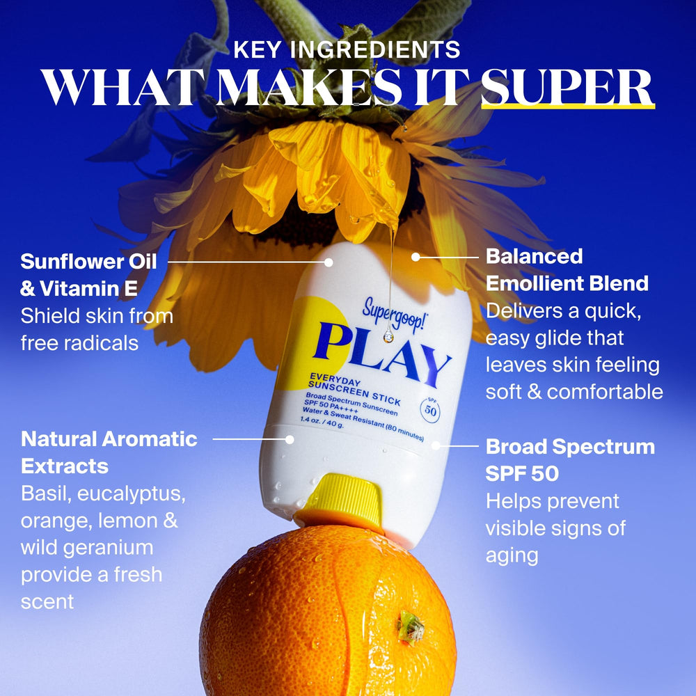Supergoop! PLAY Stick perfecto para actividades al aire libre.