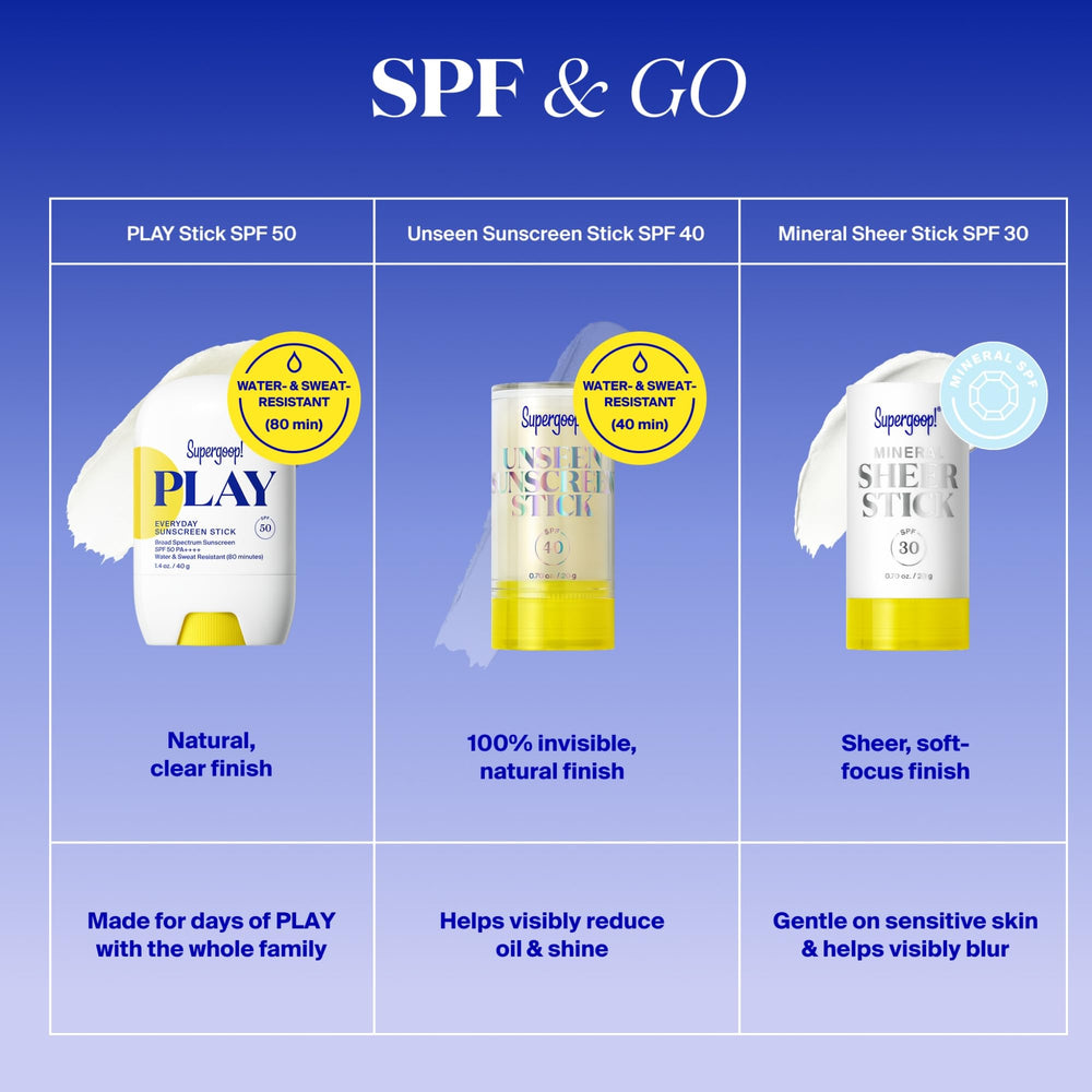 Supergoop! PLAY Stick con aceite de girasol y vitamina E para la piel.
