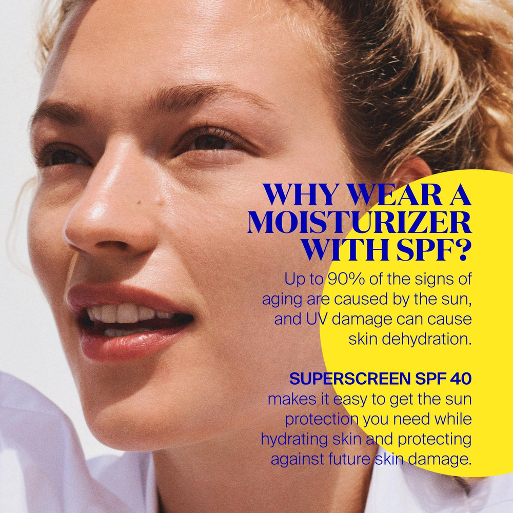 Pollution protection concept with Superscreen on clean skin.