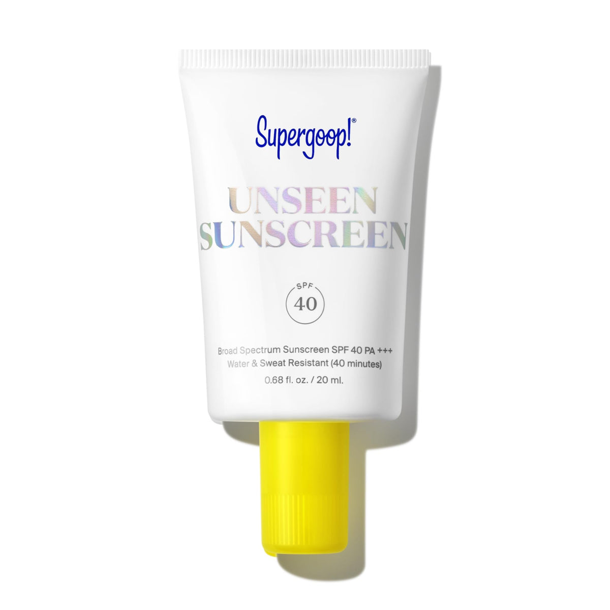 Supergoop! Unseen Sunscreen bottle pump for invisible SPF protection