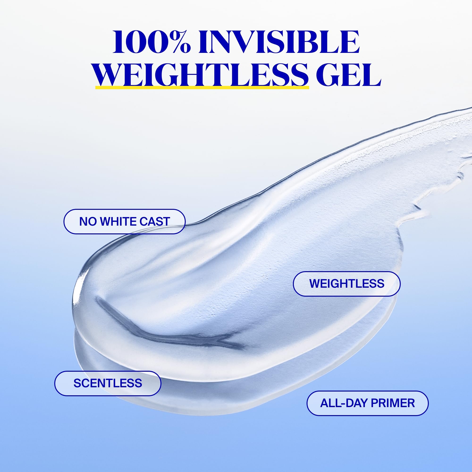 Supergoop! Unseen Sunscreen gel texture delivers weightless, makeup-ready skin.