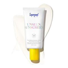 Supergoop! Unseen Sunscreen SPF 40 bottle offers invisible, weightless protection.